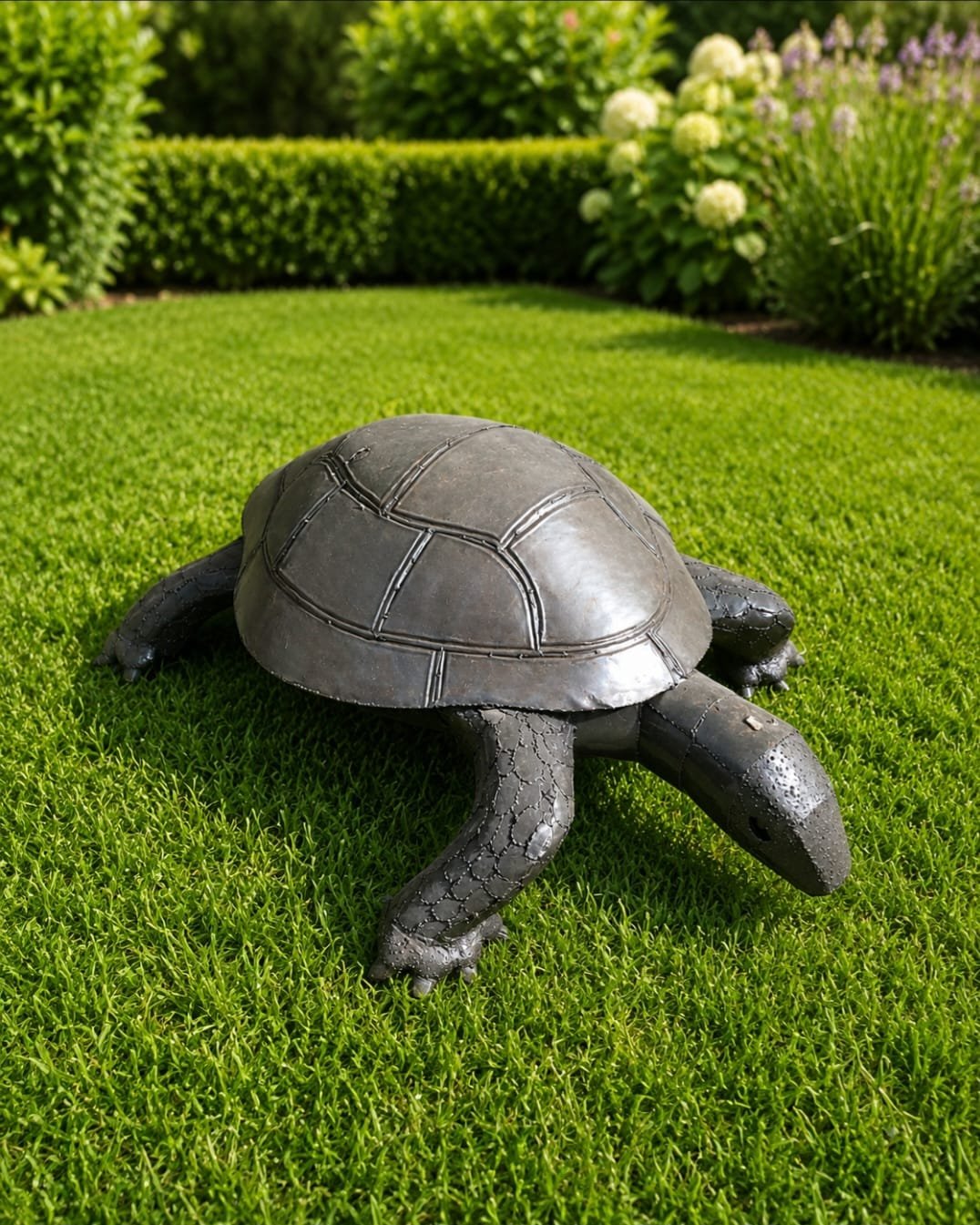 Sculpture en fer représentant une tortue